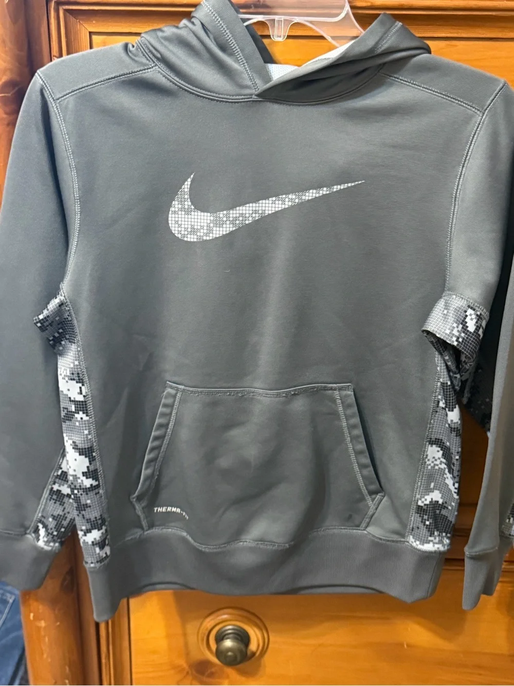 Nike Boys Grey Logo Hoodie Sweater
